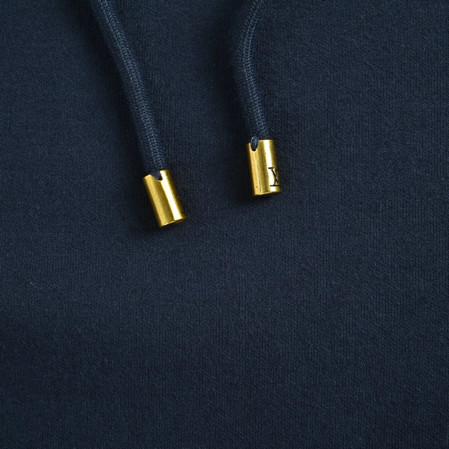 Louis Vuitton/Louis Vuitton leather logo zipper hooded sweatshirt